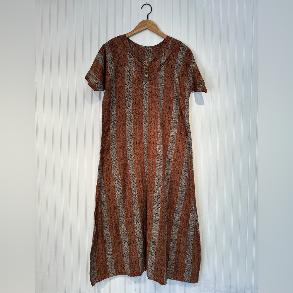 COPY - Vintage Ethnic Indian Dress w/ Textured Pattern